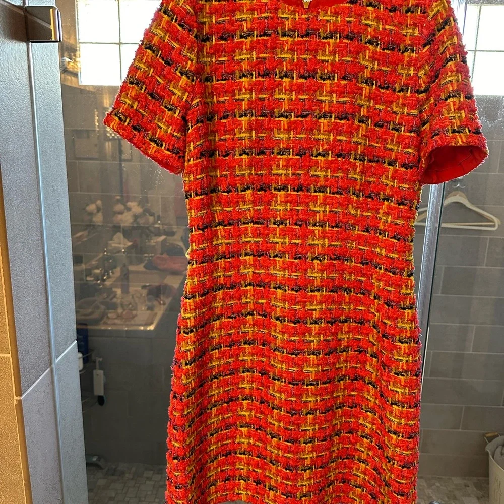 Gucci Neon Lame Tweed Fuchsia & Yellow NWT (detached) - Picture 6 of 10